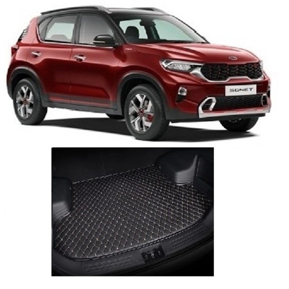 7D Car Trunk/Boot/Dicky PU Leatherette Mat for Sonet  - Black